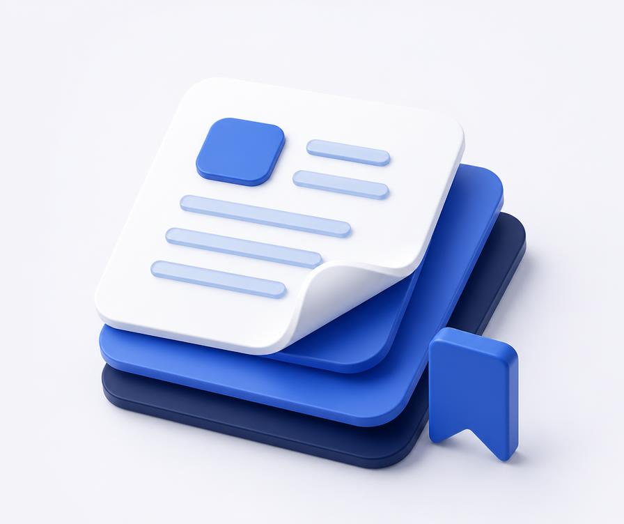 Abstract illustration of stacked guide pages